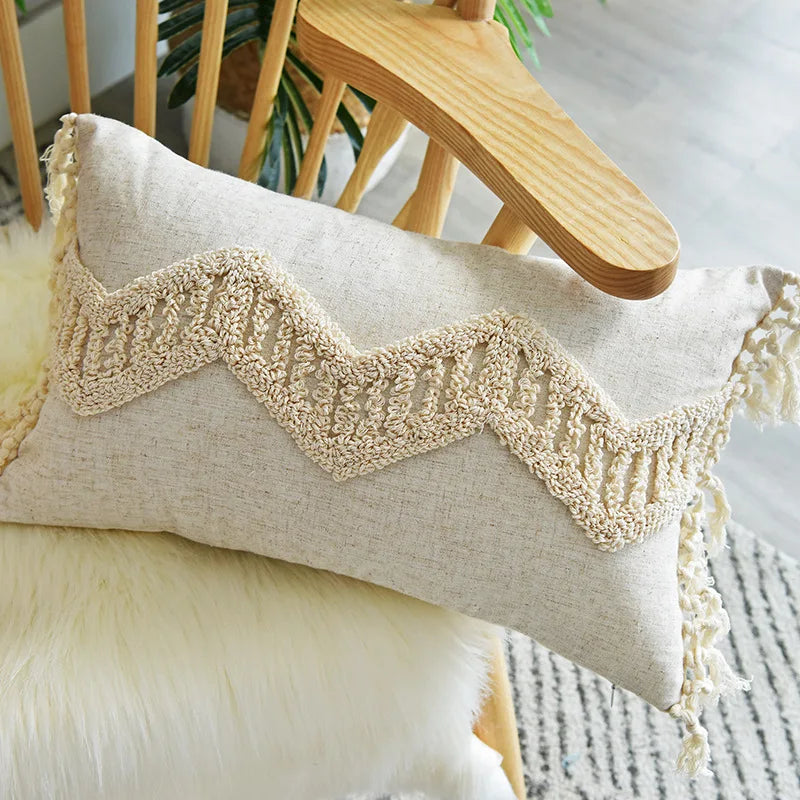 DecorBites™ Handmade Geometric Tufted Pillowcase Set - Modern, Minimalist, Indian-Inspired Cushion Covers