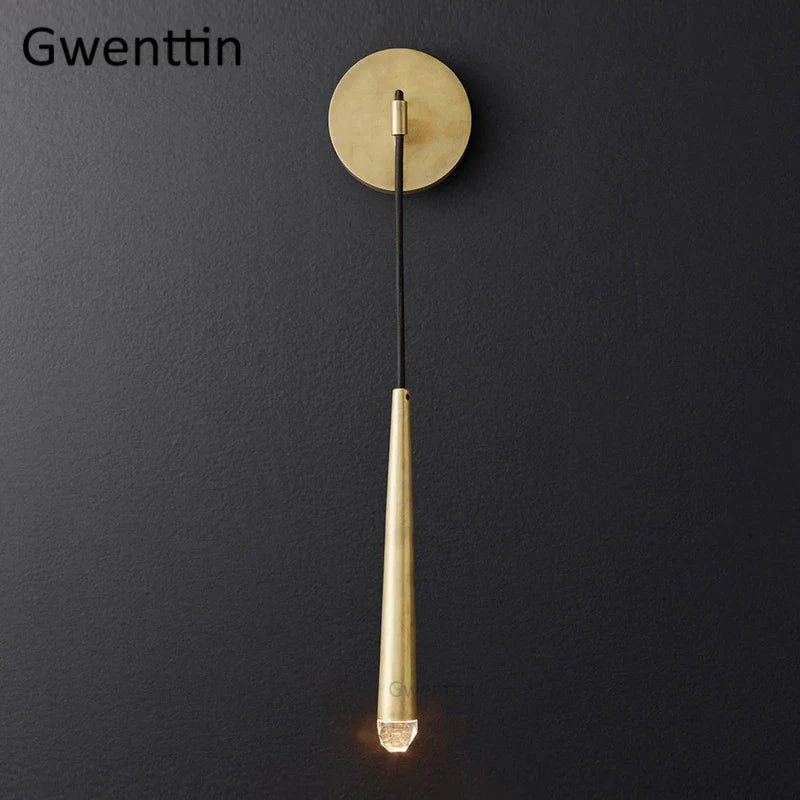 DecorBites™ Crystal Water Drop Wall Sconce for Bathroom & Bedroom, Gold LED Mirror Light