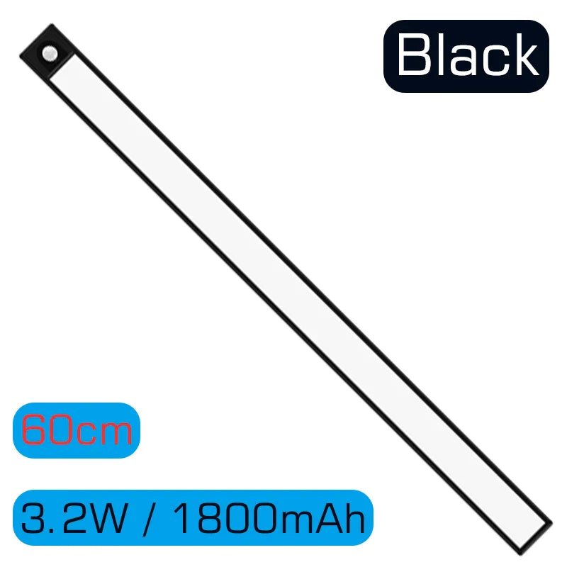 DecorBites™ LED Cabinet Light Bar: Motion Sensor, Aluminium, Long Strip, Magnet, Kitchen Closet Wardrobe