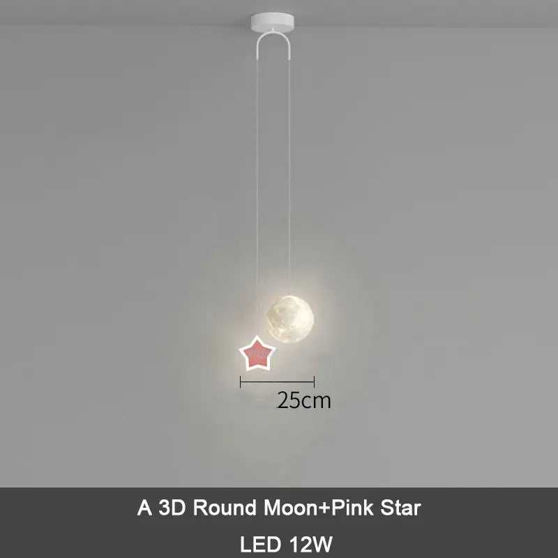 DecorBites™ Kids Star Cloud Moon Pendant Lamp with Remote Control Dimming