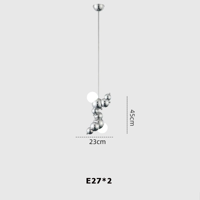 DecorBites™ Designer Molecule Chandelier: LED Dimmable Chrome Gold Lighting 2025 Trend