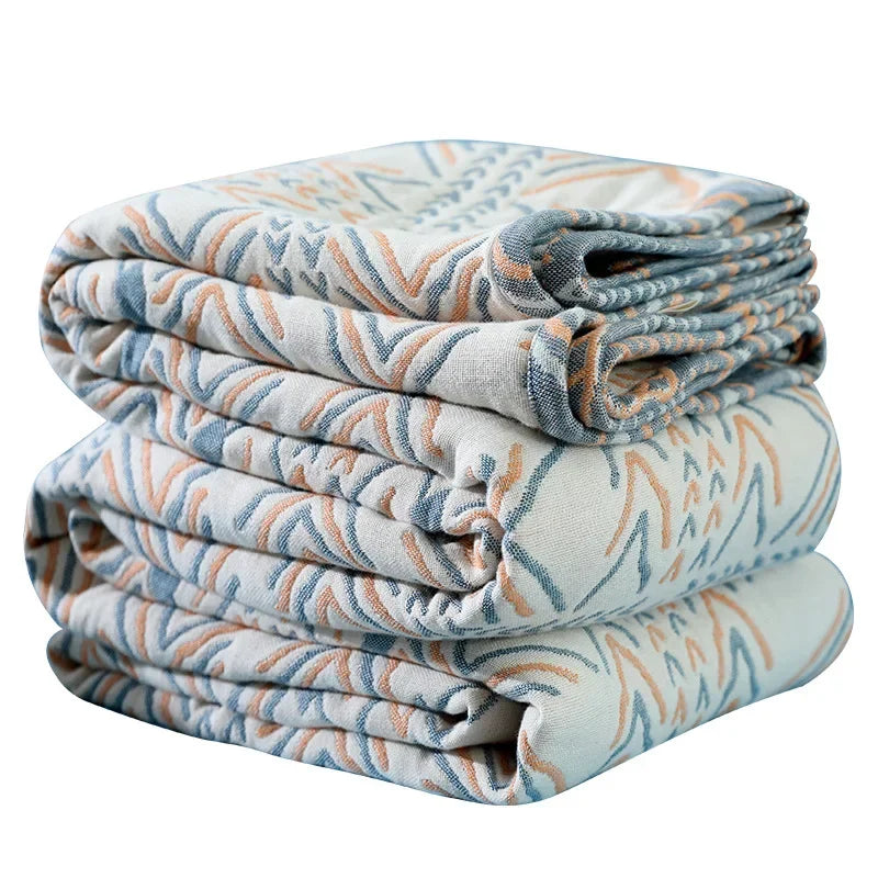 DecorBites™ Cotton Sofa Throw Blanket | Four Seasons Gauze Cushion Cover & Bedspread