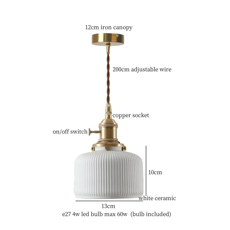 DecorBites™ Cyan Ceramic LED Pendant Light for Loft Cafe Bar Decor