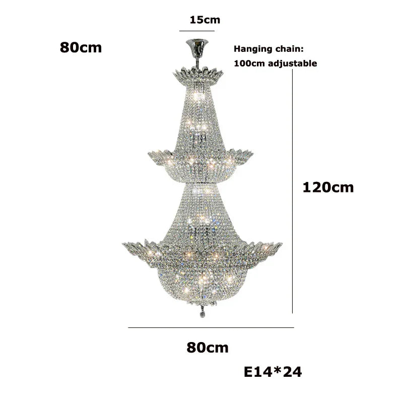 DecorBites™ Crystal LED Chandelier Light Fixture for Luxe Living Room Décor