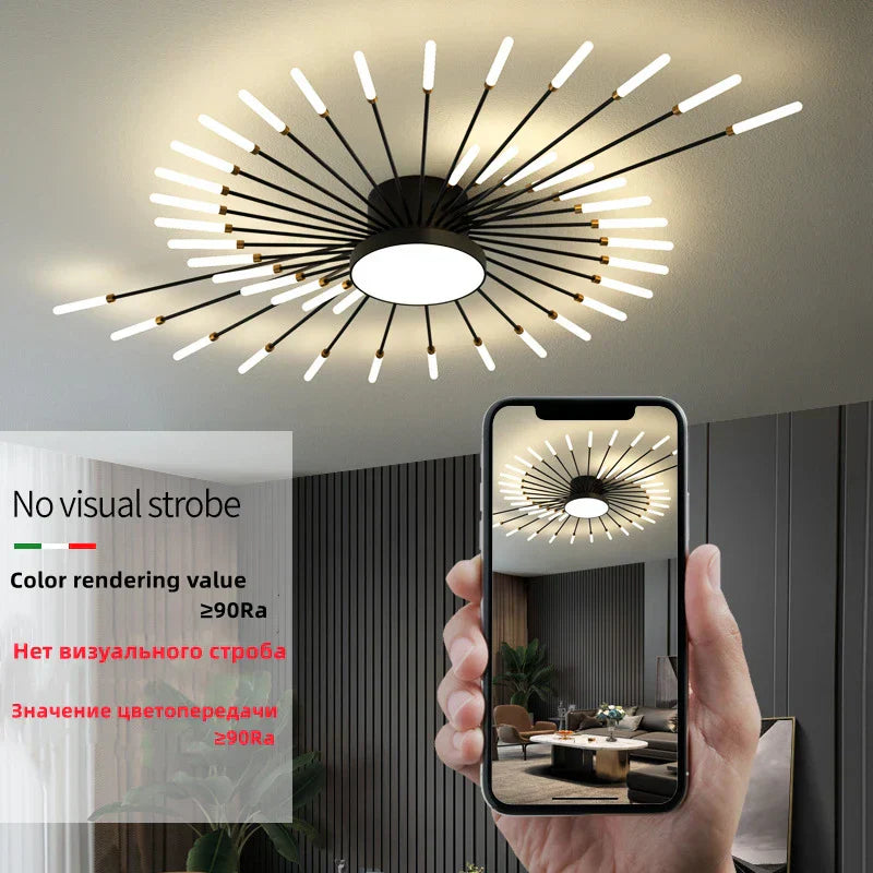 DecorBites™ LED Firework Chandelier: Modern Nordic Living Room Bedroom Pendant Light Fixtures