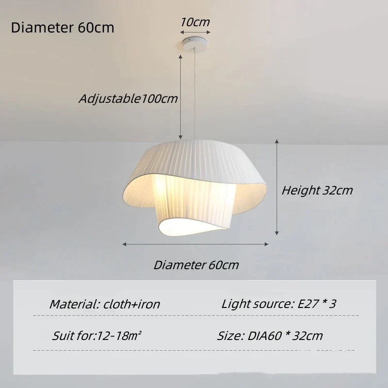 DecorBites™ Cream White Double Pendant Lamp for Elegant Living Spaces