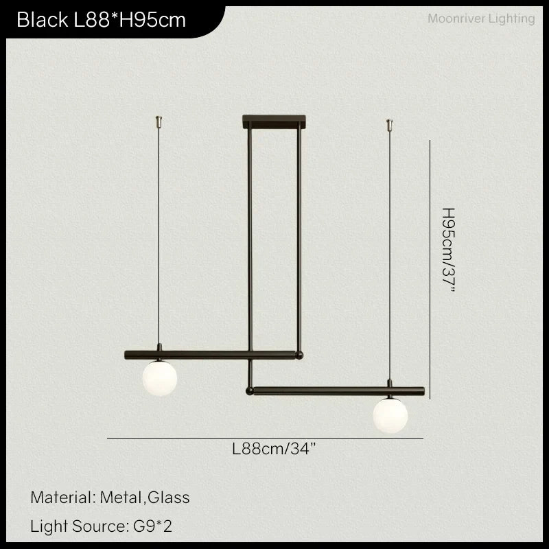 DecorBites™ LED Linear Hanging Lamp for Home Modern Minimalist Living Room Chandelier