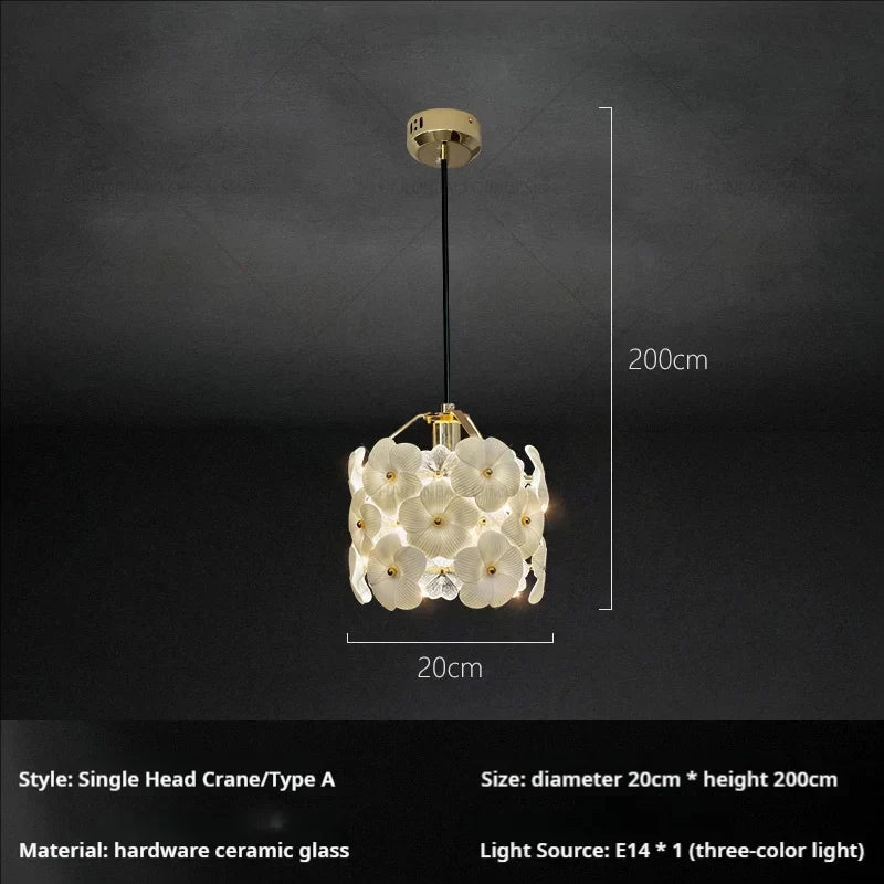 DecorBites™ French Light Luxury Bedroom Chandelier Cream Style Romantic Garden Decor