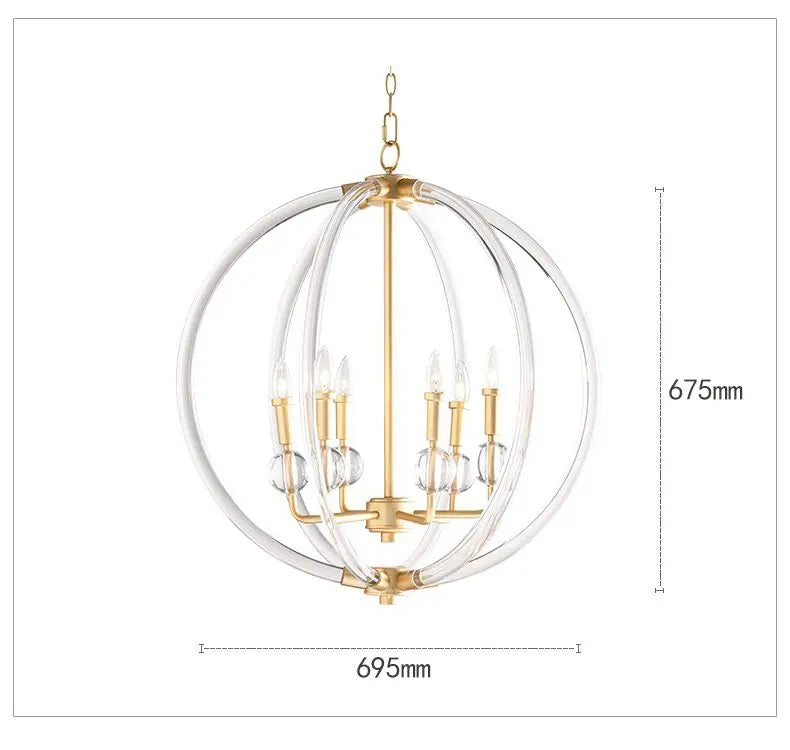 DecorBites™ Country Industrial Ball Chandelier for Home Decor, Bedroom, Living & Dining Room