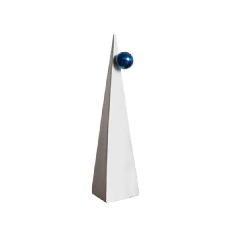 DecorBites™ Geometric Triangle Blue Ball Ornament: Abstract Decorative Figurine