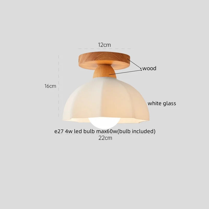 DecorBites™ Glass LED Ceiling Lamp Copper Walnut Modern Living Room Lighting Fixtures