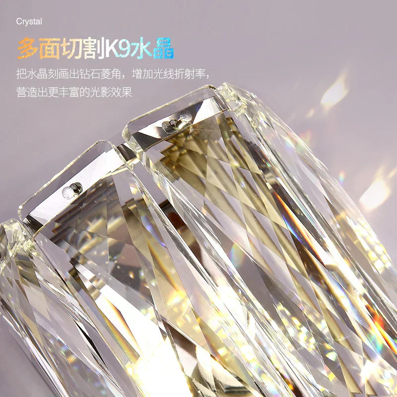 DecorBites™ Crystal Wall Lamp: Elegant Living Room TV Background Bedroom Bedside Light