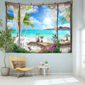 DecorBites™ Coconut Forest Sea View Tapestry Wall Hanging - Aesthetic Home Decor