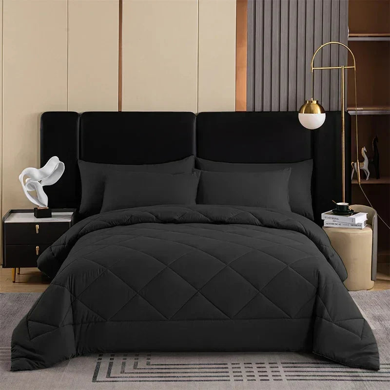 DecorBites™ Cozy Quilt Set: Soft & Breathable Queen/King Size Comforter with Duvet & Pillowcase