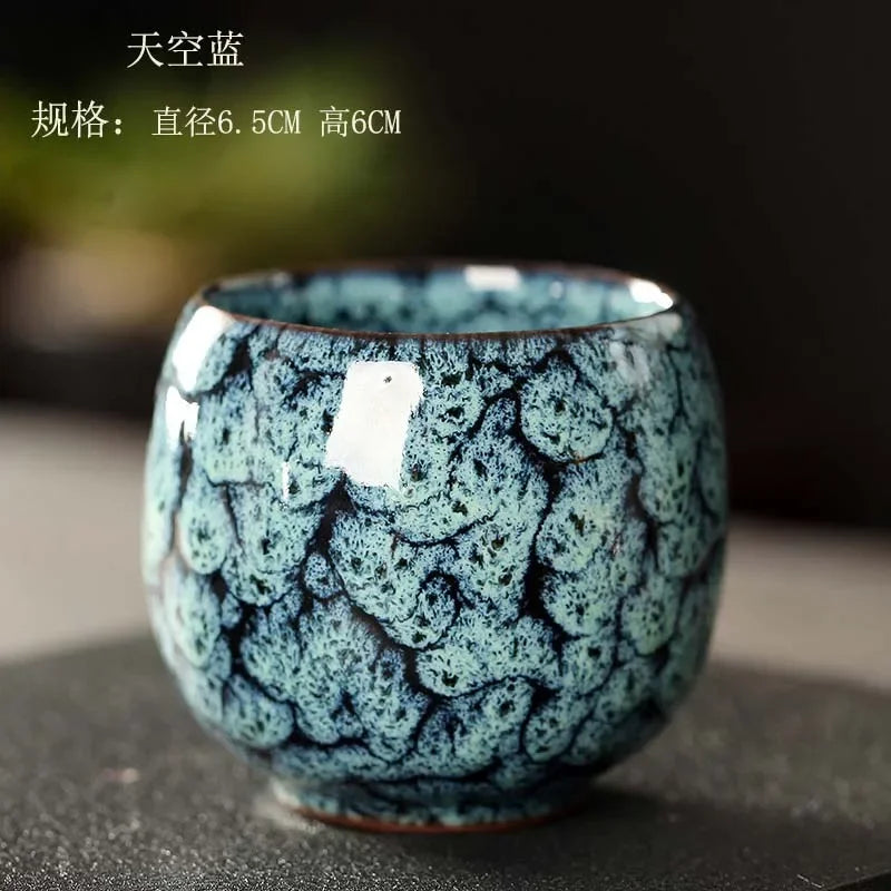 DecorBites™ Egg Style Ceramic Tea Cup Porcelain Kung Fu Cups Set