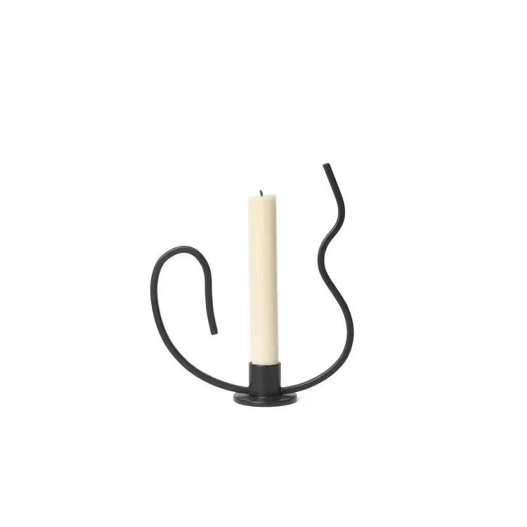 DecorBites™ Geometric Black Metal Candlestick Candelabrum - Handcrafted Home Decor & Wedding Centerpiece