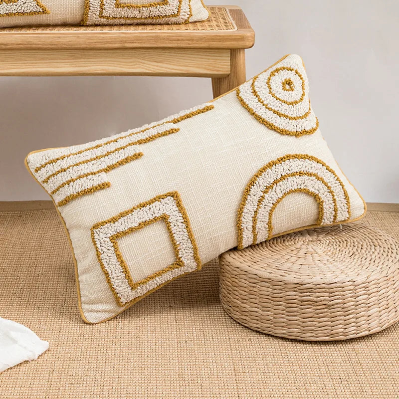DecorBites™ Geometric Tufted Plush Cushion Cover for Stylish Home Decor