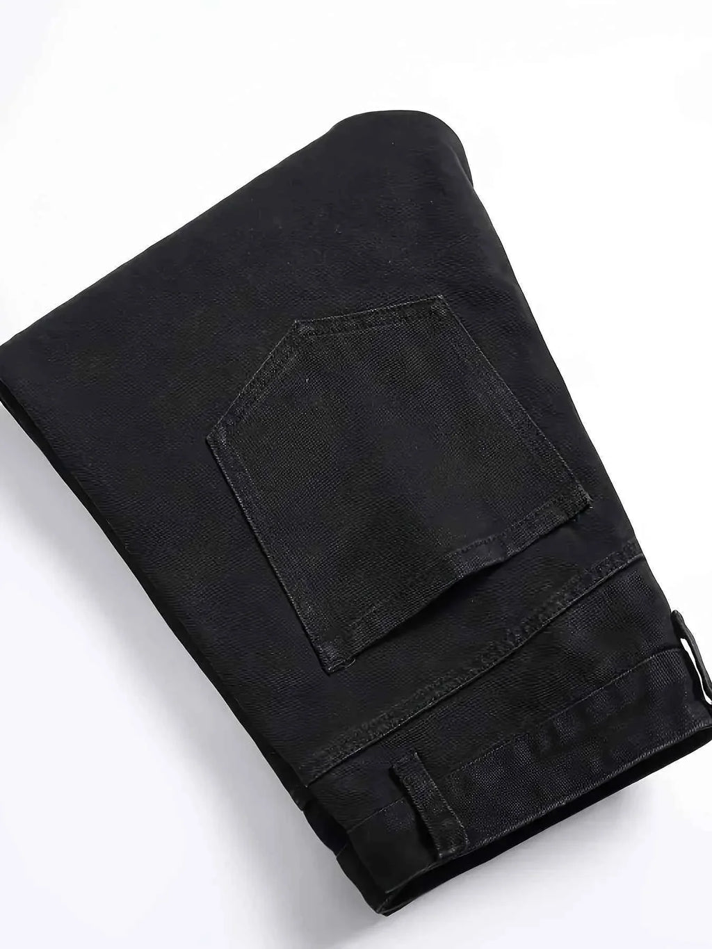 Men's slim fit embroidered elastic straight denim pants