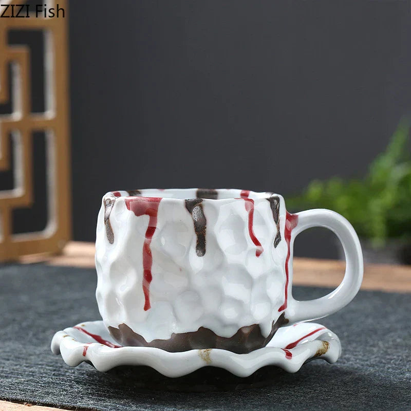DecorBites™ Hammer Pattern Porcelain Mugs, Set of 2