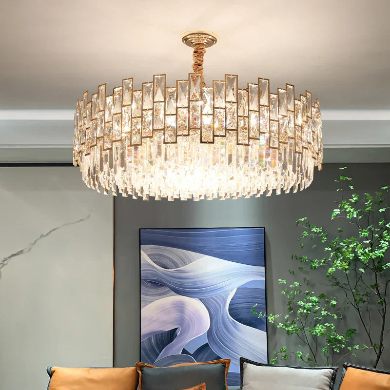 DecorBites™ Crystal Chandelier: Postmodern Light Luxury for Living Room, Bedroom, Kitchen.