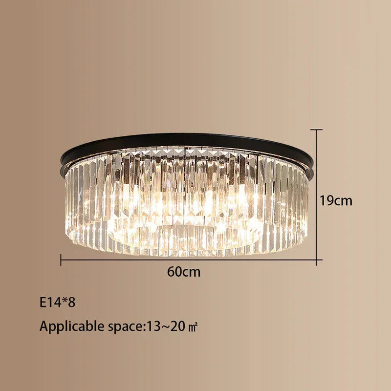 DecorBites™ Crystal Round Ceiling Chandelier for Elegant Living and Dining Rooms