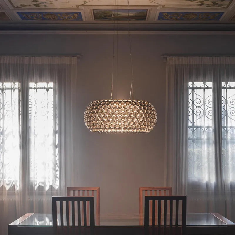 Modern gold acrylic rs7 bulb pendant lights dining room chandelier