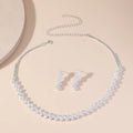Luxury Zircon Necklace & Earrings Jewelry Set