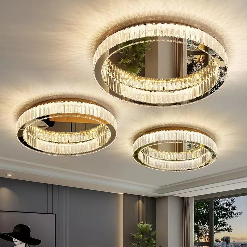 DecorBites™ Crystal LED Ceiling Chandelier for Home Living Room Lighting Decoration