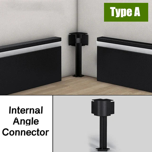 DecorBites™ Black Aluminium LED Profile for Recessed Skirting with Silicone Cover