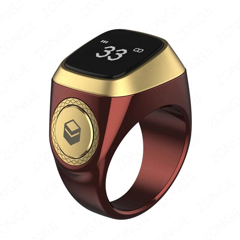 IQibla Smart Zikr Ring Praise Tasbih Tally Electronic Digital Counter for Muslims Prayer Time Vibration Reminder Waterproof
