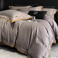 DecorBites™ Egyptian Cotton Leopard Jacquard Luxury Bedding Set with Satin Finish