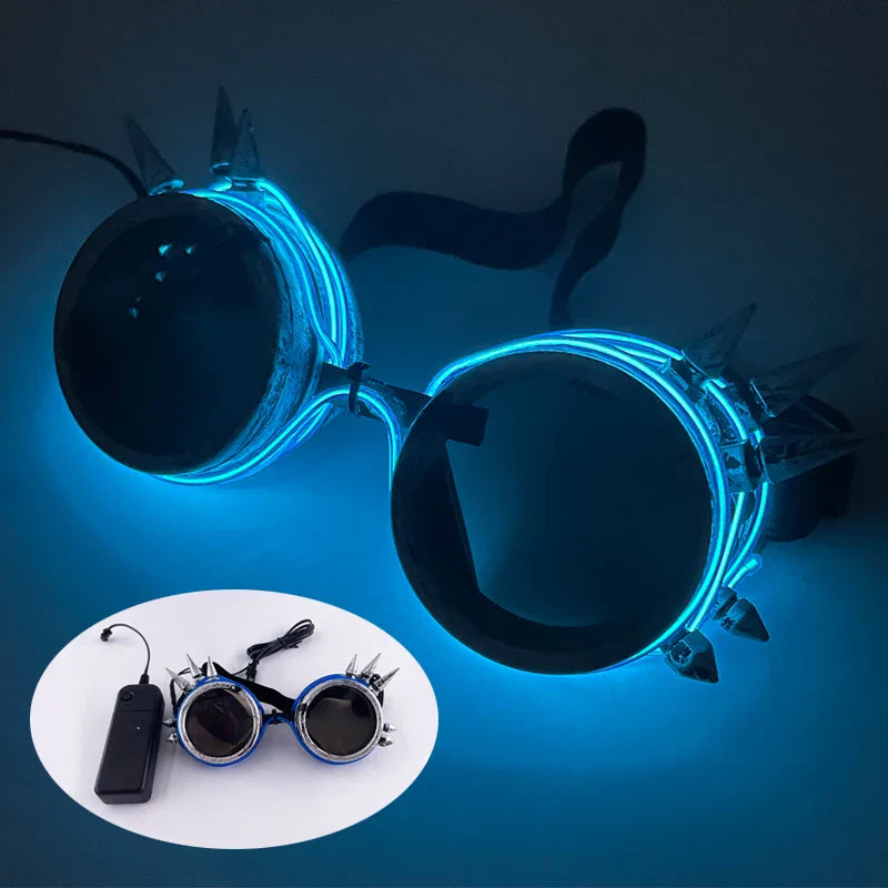 Cyberpunk Futuristic Luminous Rave Goggles LED glowing glasses Accessories