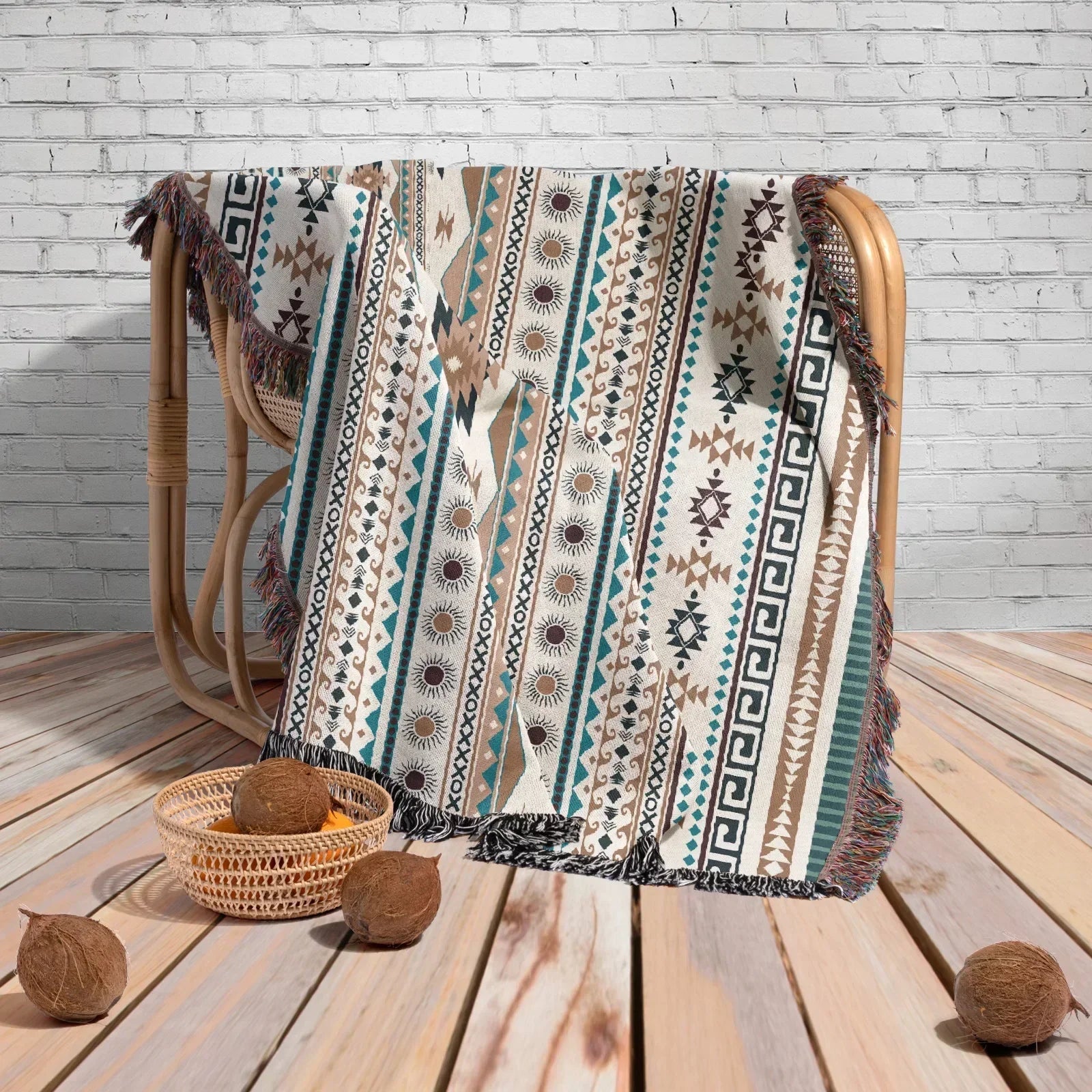 DecorBites™ Cozy Nordic Camping Blanket and Sofa Cover – Boho Outdoor Line Blanket for Home and Hotel Decor