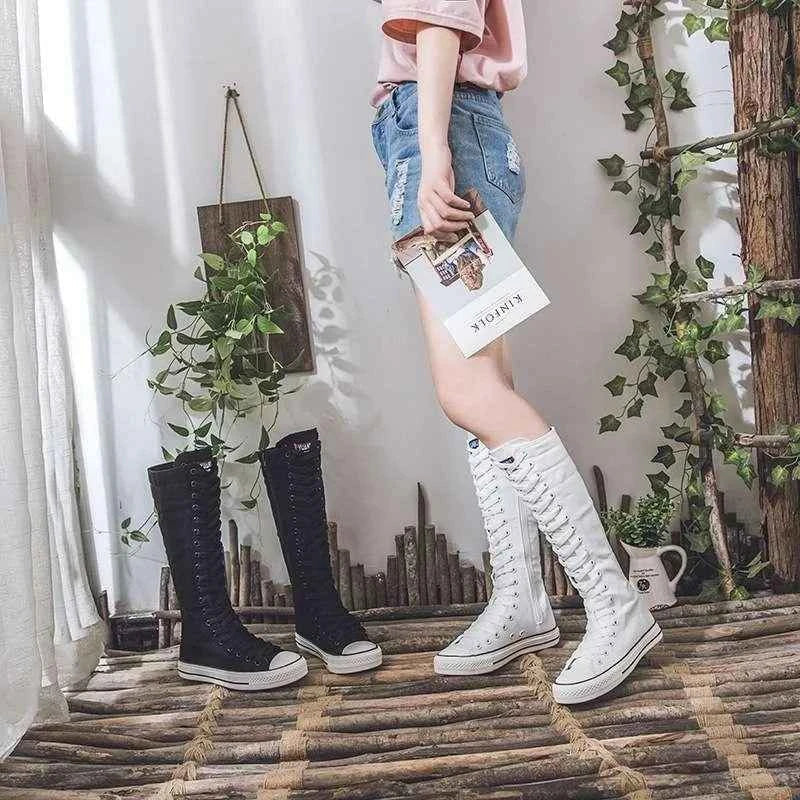High Top Canvas Sneakers for Women