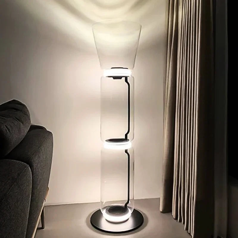 DecorBites™ Heavy Glass LED Floor Lamp: Modern Nordic Light for Living Room and Bedroom