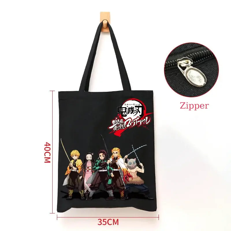 Demon Slayer Canvas Bag: Nezuko & Tanjiro Zipper Tote