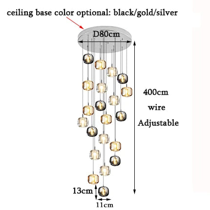 DecorBites™ Crystal LED Chandelier: Stylish Home Lighting for Living Room, Staircase & More