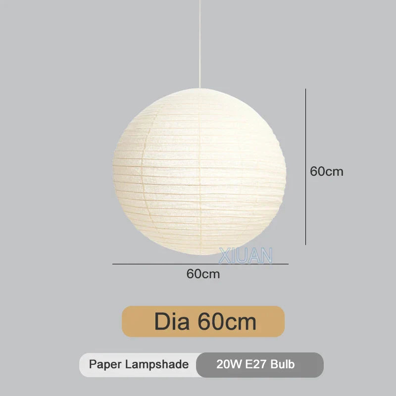 DecorBites™ Japanese Style LED E27 Round Ball Pendant Lamp for Home Decor