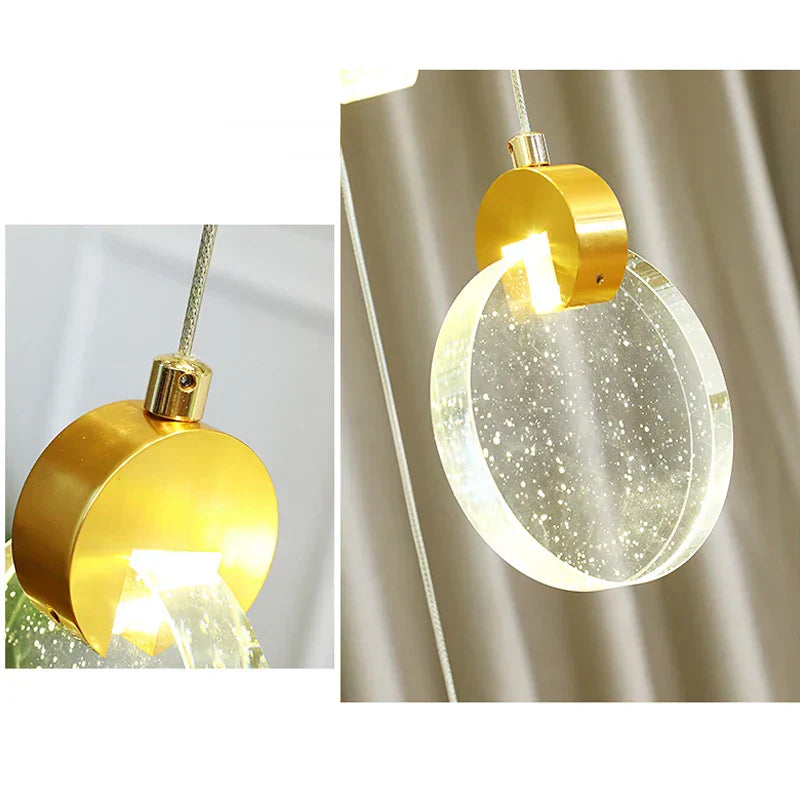 DecorBites™ Crystal LED Stair Slinglight for Nordic Living Room, Villa, and Restaurant
