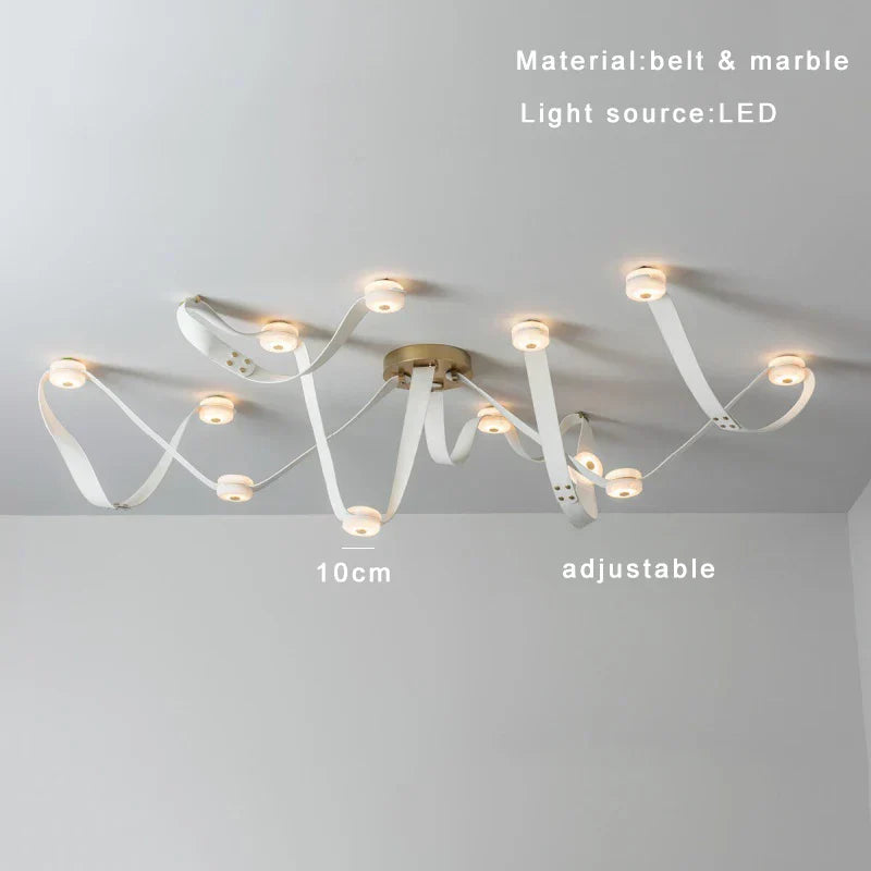 DecorBites™ Leather Marble Pendant Lights Luxury Dimmable Fixture Easy Installation Bedroom Living Room Lamp