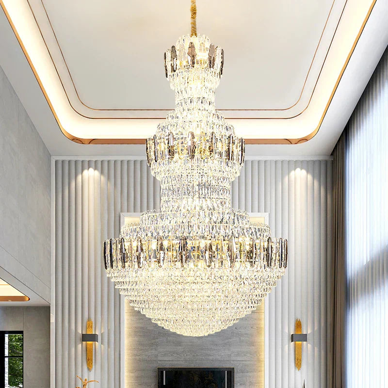 DecorBites™ Crystal Chandelier: Postmodern Light Luxury for Hotel Lobby, Villa, and Duplex Floors