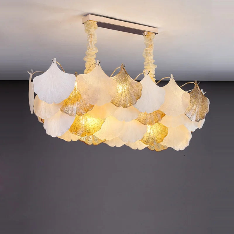 DecorBites™ Ginkgo Art Deco Dimmable Chandelier for Dinning Room