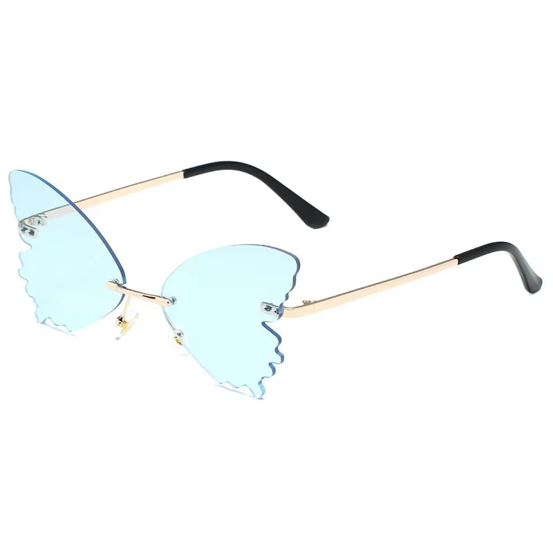 Vintage Rimless Butterfly Sunglasses UV400