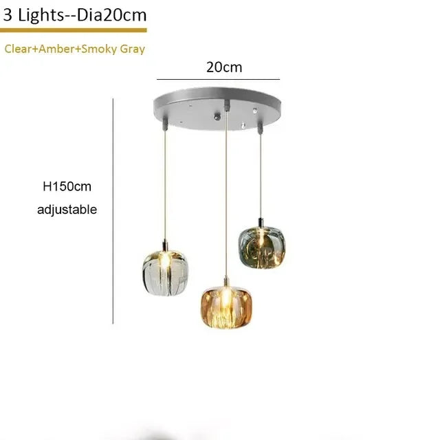 DecorBites™ Crystal Staircase Chandelier: Luxury Modern Lighting Fixture Amber/Smoky Grey/Clear