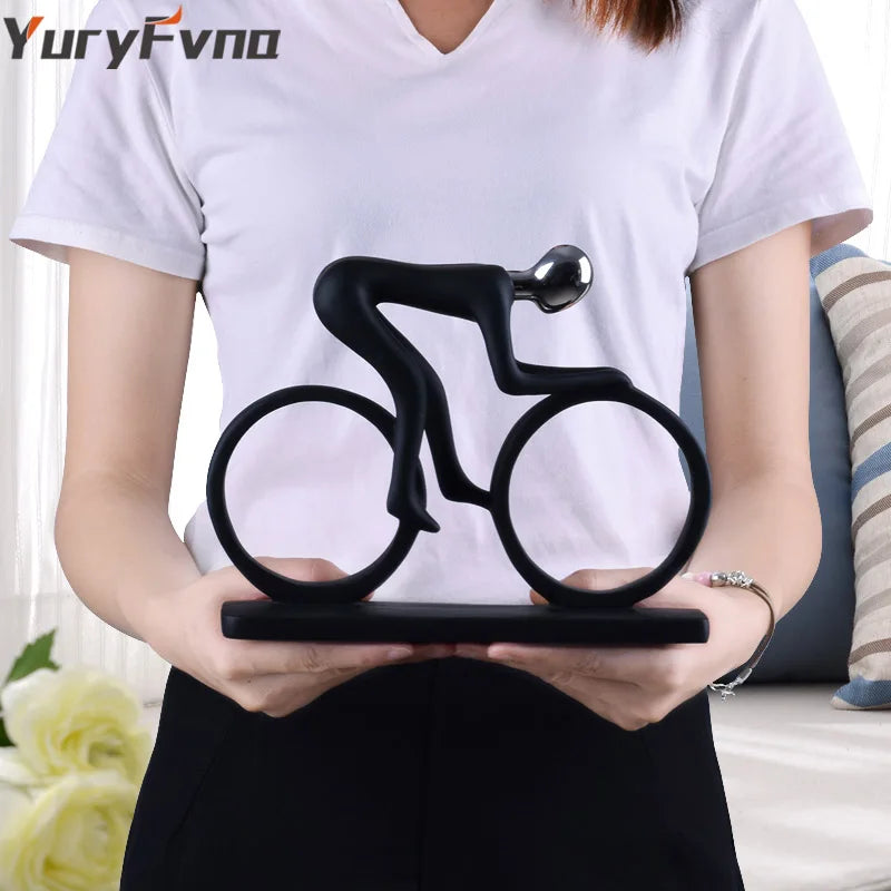 DecorBites™ Cyclist Sculpture Figurine Abstract Art Home Decor Champion Athlete