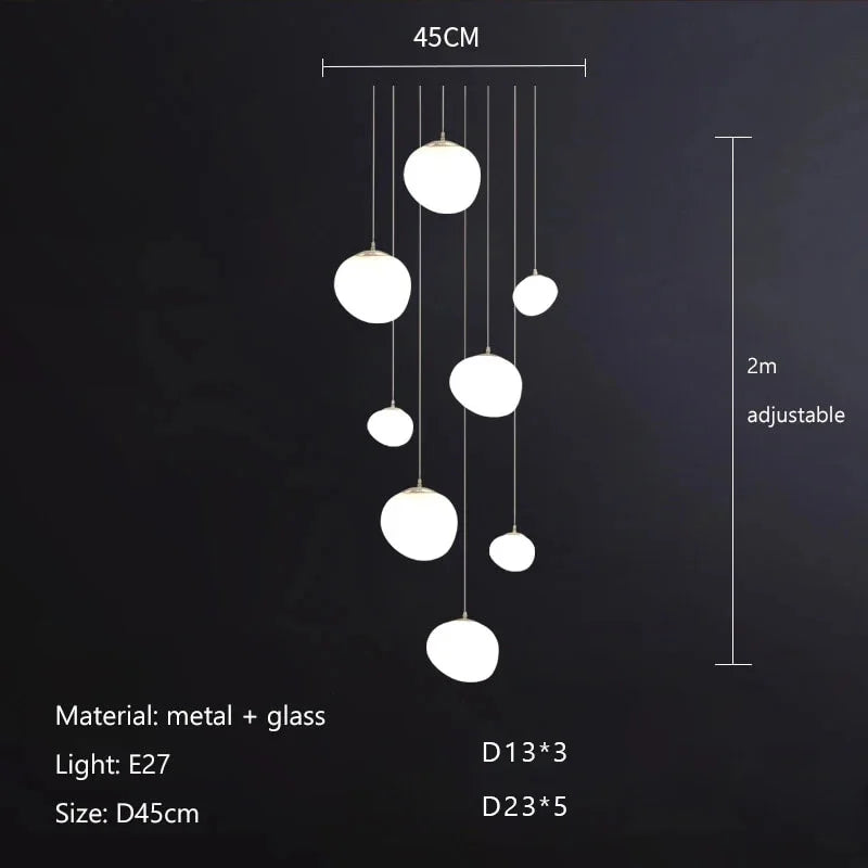 DecorBites™ Gregg Glass Pendant Light, Modern LED Hanging Lamp for Dining Kitchen Loft