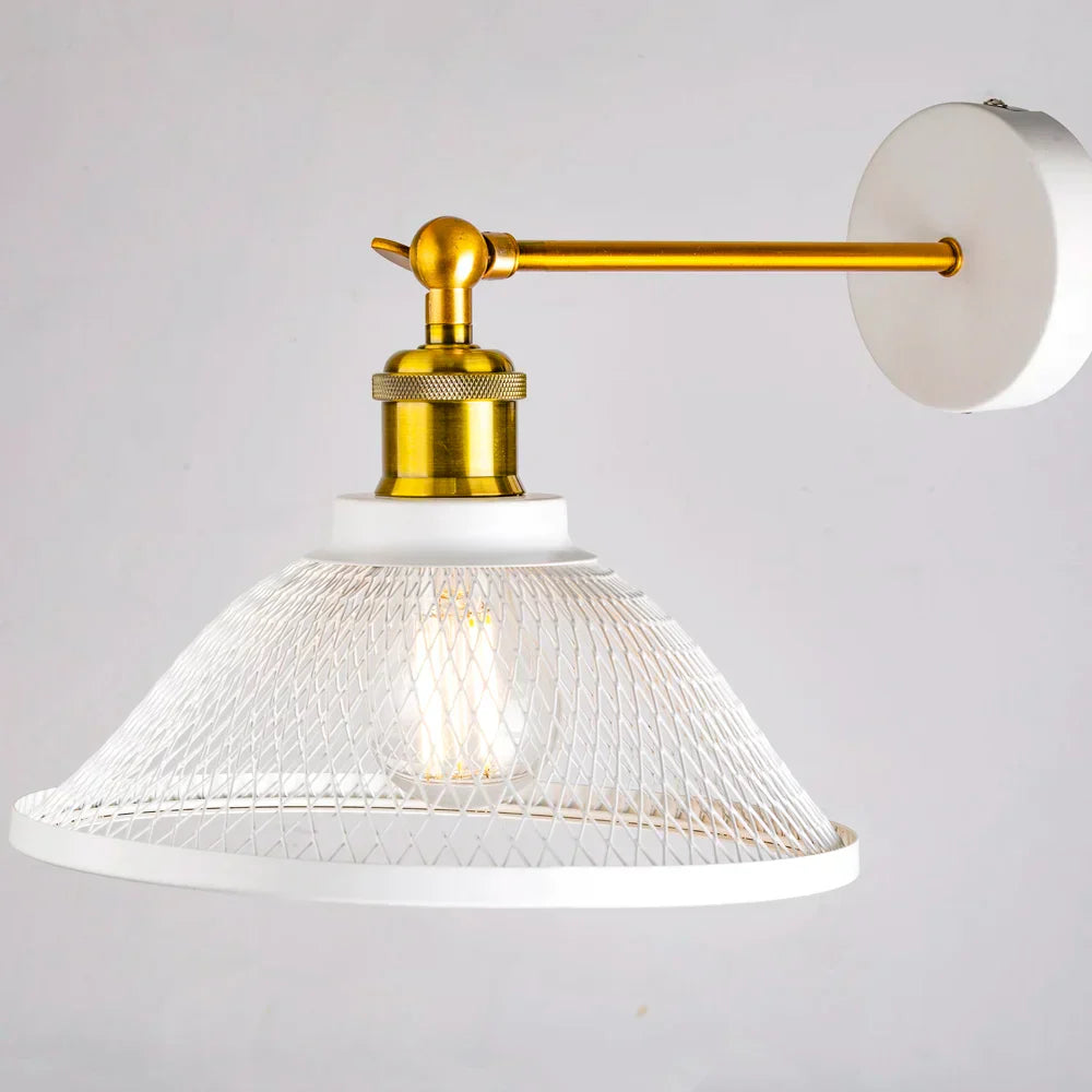 DecorBites™ Iron Net Wall Lamp: Modern Metal Cage Bedroom Lighting