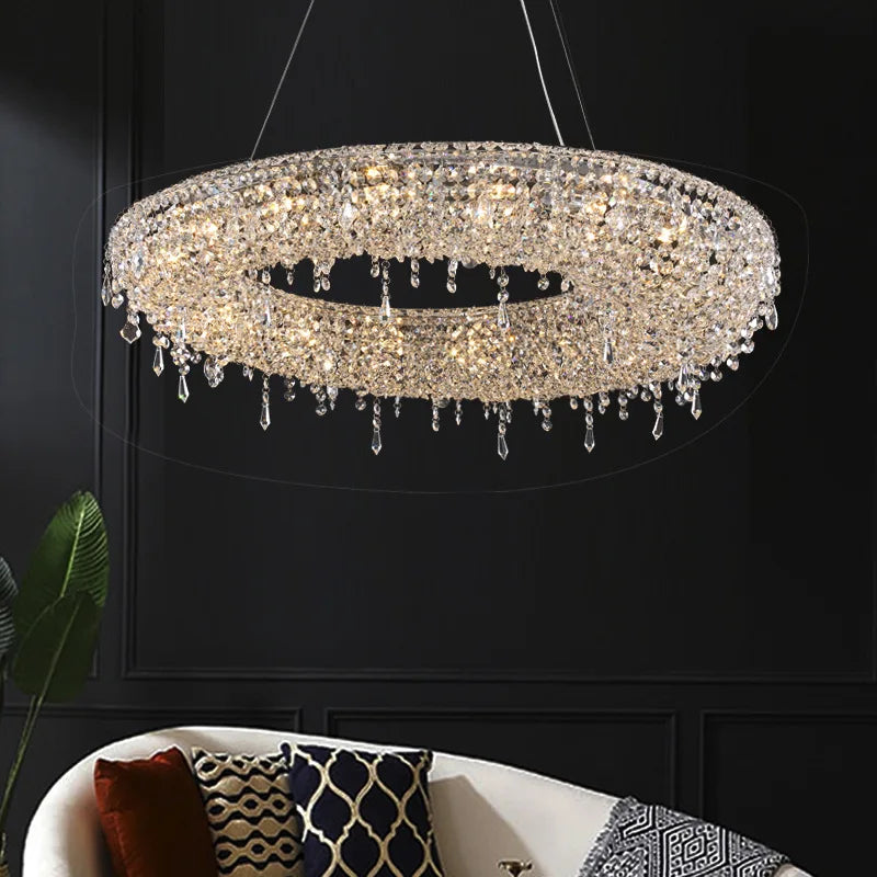 DecorBites™ Bird Nest Crystal Pendant Chandelier | Modern Hall Hotel Living Dining Room Luster