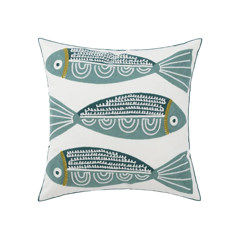 DecorBites™ Daisy Yellow Floral Geometric Pillow Cover - Soft Cozy Embroidery for Living Room