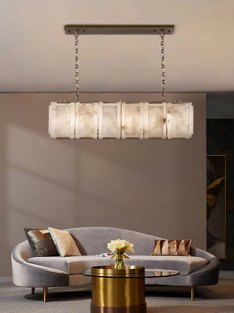 DecorBites™ Dimmable LED Marble Art Chandelier Ceiling Light for Dinning Room